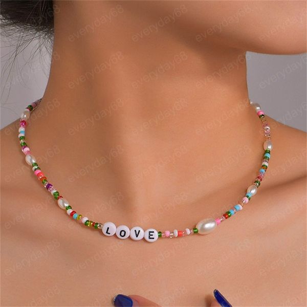 bohemian handemade love bead chain necklaces imitation pearl choker necklace for women fashion jewelry accessories, Golden;silver
bohemian handemade love bead chain necklaces imitation pearl choker necklace for women fashion jewelry accessories, Golden;silver
