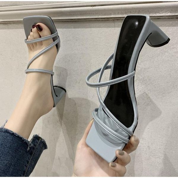 women narrow band slippers pumps 2021 fashion summer thick heel square toe casual pu slides slip on females rome high shoes, Black
women narrow band slippers pumps 2021 fashion summer thick heel square toe casual pu slides slip on females rome high shoes, Black
