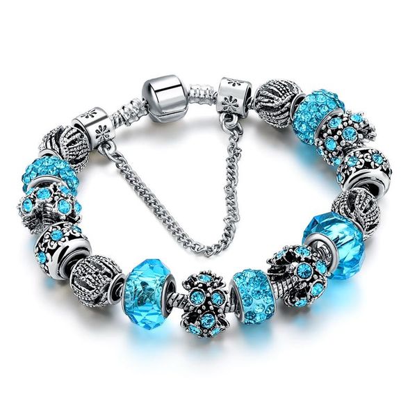 charm bracelets blue crystal glass beads women bracelet friendship 2021 silver plated chain fashion jewelry femme diy sbr160158, Golden;silver
charm bracelets blue crystal glass beads women bracelet friendship 2021 silver plated chain fashion jewelry femme diy sbr160158, Golden;silver