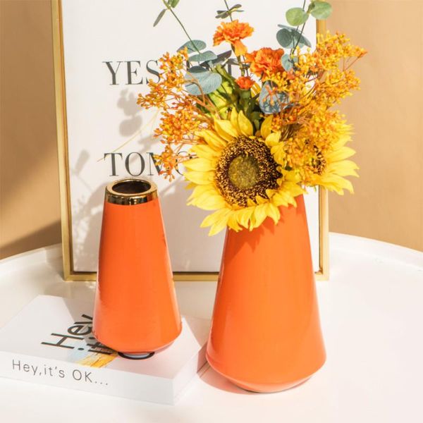 vases stylish and simple orange ceramic decorative vase modern art office home flower ornaments
vases stylish and simple orange ceramic decorative vase modern art office home flower ornaments