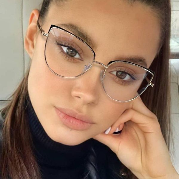 sunglasses 80097 anti blue light cat eye metal glasses frame spring leg optical fashion computer eyeglasses for men women, White;black
sunglasses 80097 anti blue light cat eye metal glasses frame spring leg optical fashion computer eyeglasses for men women, White;black