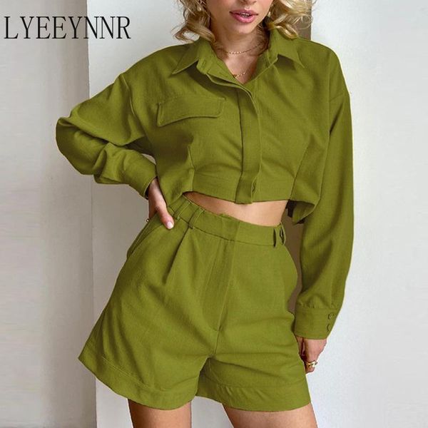 women's tracksuits lyeeynnr high street women two piece set turn down collar long sleeve shirts waist shorts pure color casual 2 pieces, Gray
women's tracksuits lyeeynnr high street women two piece set turn down collar long sleeve shirts waist shorts pure color casual 2 pieces, Gray