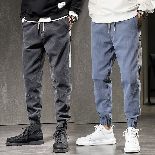 autumn and winter thick elastic waist lace up jeans loose versatile trend stitching casual leggings men's, Blue
autumn and winter thick elastic waist lace up jeans loose versatile trend stitching casual leggings men's, Blue