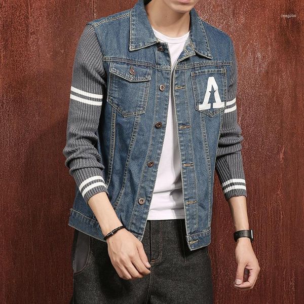 male patchwork denim jackets 2021 fashion vintage knitted sleeves stripe outerwear 4xl mens jeans jacket 5xl #9361, Black;brown
male patchwork denim jackets 2021 fashion vintage knitted sleeves stripe outerwear 4xl mens jeans jacket 5xl #9361, Black;brown