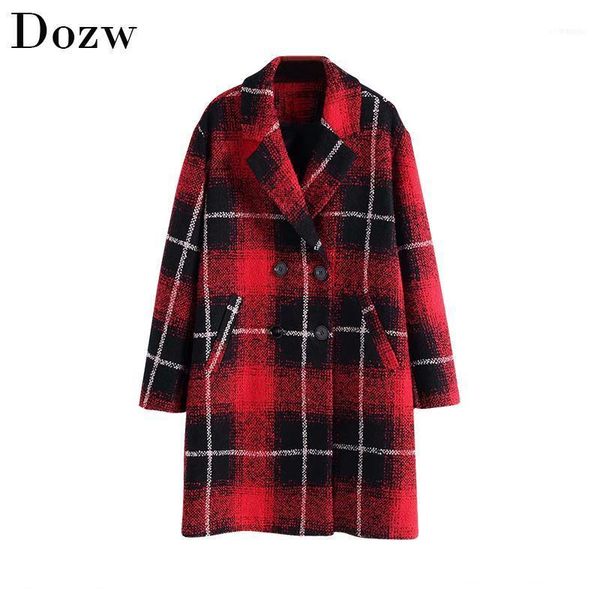 women plaid coat autumn winter double breasted fashion mid length coats outerwear long sleeve wide waisted jacket manteau femme1, Black
women plaid coat autumn winter double breasted fashion mid length coats outerwear long sleeve wide waisted jacket manteau femme1, Black