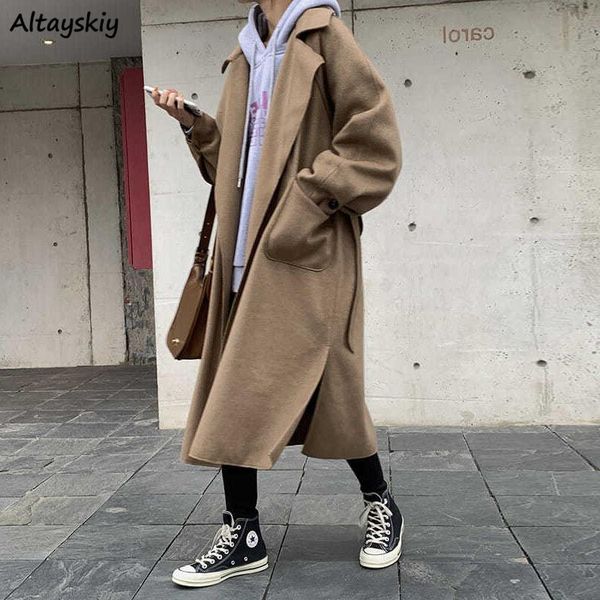 women's wool & blends women long coats solid pockets overcoats elegant autumn winter loose casual females all-match korean style, Black
women's wool & blends women long coats solid pockets overcoats elegant autumn winter loose casual females all-match korean style, Black