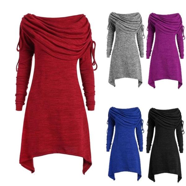 plus size women solid color heap collar irregular hem long sweatshirt mini dress loose style fits most people to wear casual dresses, Black;gray
plus size women solid color heap collar irregular hem long sweatshirt mini dress loose style fits most people to wear casual dresses, Black;gray