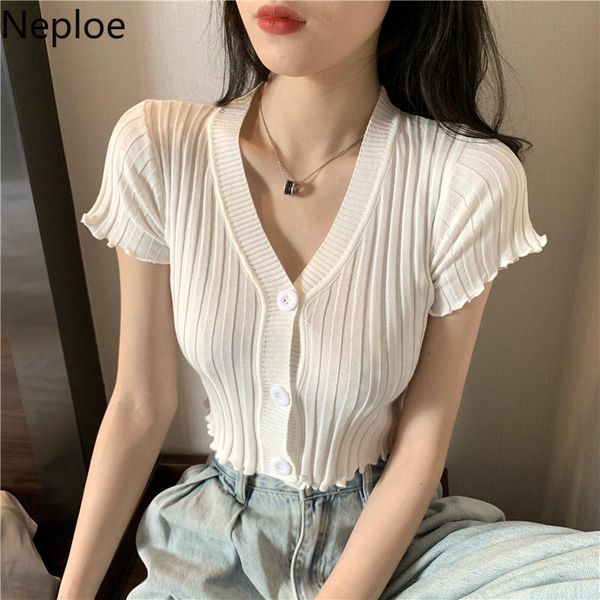 women's knits & tees neploe v neck knitted thin cardigan women 2021 summer casual short sleeve single breasted sweater korean basic sol, White
women's knits & tees neploe v neck knitted thin cardigan women 2021 summer casual short sleeve single breasted sweater korean basic sol, White