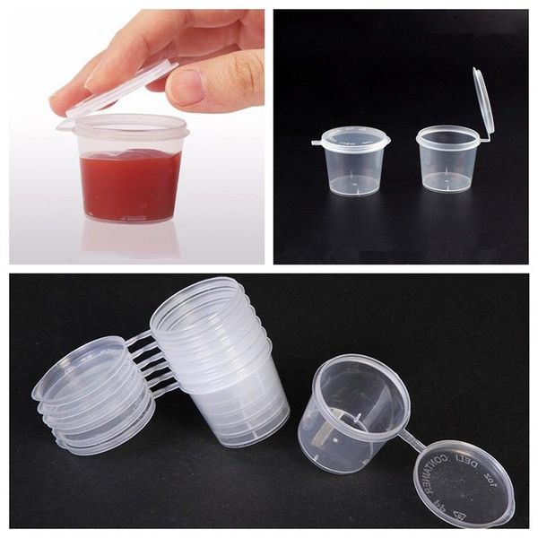 50pcs/set plastic small sauce cups storage containers clear boxes + lids wine glasses
50pcs/set plastic small sauce cups storage containers clear boxes + lids wine glasses