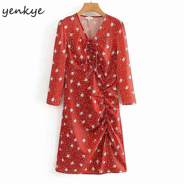 fashion women red floral print front drawstring draped hem slits femme summer party dress robe 210514, Black;gray
fashion women red floral print front drawstring draped hem slits femme summer party dress robe 210514, Black;gray
