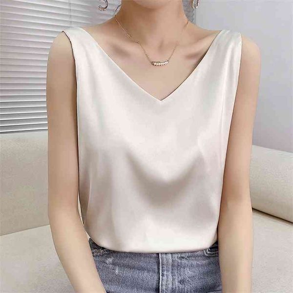 summer shiny satin silk tshirt women harajuku t shirt sleeveless fashion t-shirt woman tee casual female luxury 210720, White
summer shiny satin silk tshirt women harajuku t shirt sleeveless fashion t-shirt woman tee casual female luxury 210720, White