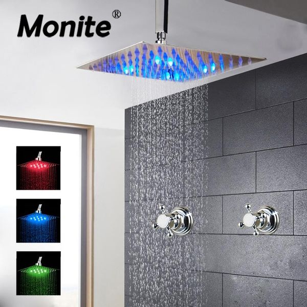 monite 8/16 inch led rain shower bar wall mounted faucet w/ chrome polish square head water mixer sets bathroom
monite 8/16 inch led rain shower bar wall mounted faucet w/ chrome polish square head water mixer sets bathroom