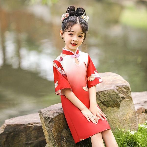 girl's dresses girls children's hanfu super fairy ancient style little girl tang dress cheongsam summer kids clothes, Red;yellow
girl's dresses girls children's hanfu super fairy ancient style little girl tang dress cheongsam summer kids clothes, Red;yellow