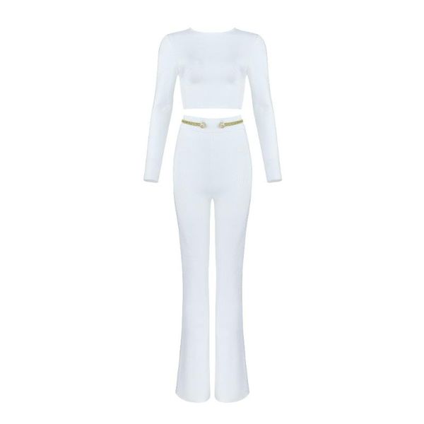 hashupha 2021 arrivals bandage women sets evening party two piece set winter long sleeve o neck and pants women's, White
hashupha 2021 arrivals bandage women sets evening party two piece set winter long sleeve o neck and pants women's, White