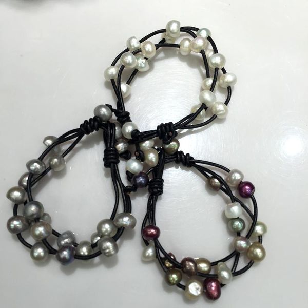 tennis casual sporty baroque natural fresh water pearl bracelet black leather 10mm some spots or hole on the surface fashion, Golden;silver
tennis casual sporty baroque natural fresh water pearl bracelet black leather 10mm some spots or hole on the surface fashion, Golden;silver