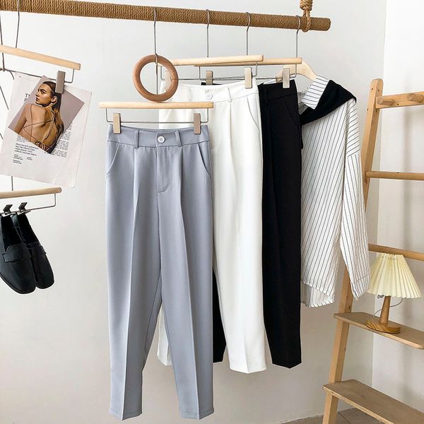 women's pants & capris a buckle high waist solid color suit feet pants female korean version of all-match thin and pencil nine-poi, Black;white
women's pants & capris a buckle high waist solid color suit feet pants female korean version of all-match thin and pencil nine-poi, Black;white