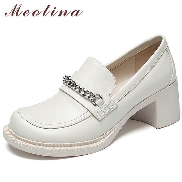 meotina high heels natural genuine leather women shoes chain round toe pumps cow leather thick heel ladies footwear spring beige 210608, Black
meotina high heels natural genuine leather women shoes chain round toe pumps cow leather thick heel ladies footwear spring beige 210608, Black
