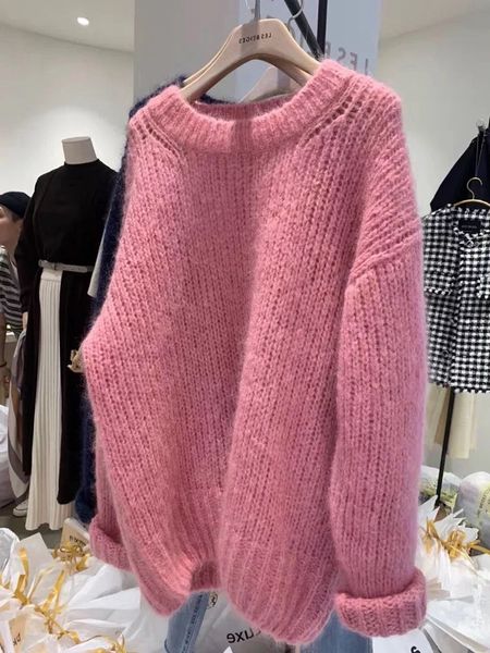 2021 autumn winter sweaters new korean style loose europe and america fashion coat bottoming round neck mid length sweater women thick wool, White;black
2021 autumn winter sweaters new korean style loose europe and america fashion coat bottoming round neck mid length sweater women thick wool, White;black