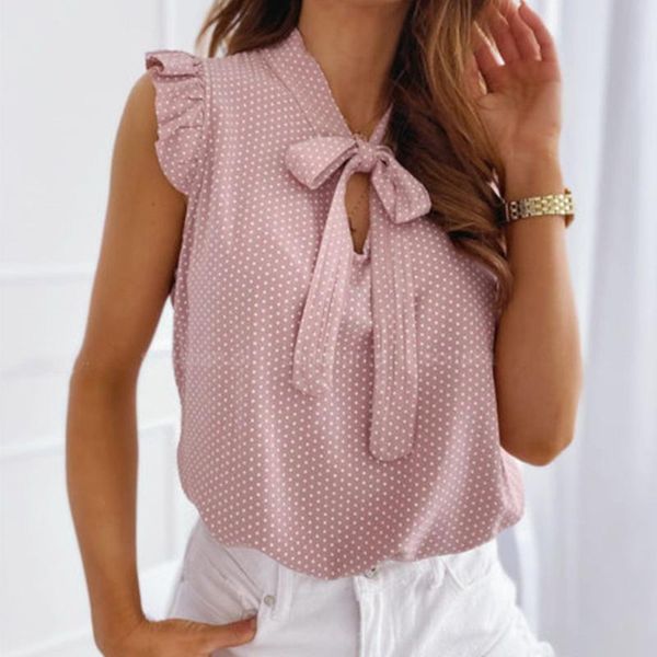 women's blouses & shirts casual short sleeve ruffle trim bow tie blouse summer 2021 chiffon polka dot print formal workwear s-xxl, White
women's blouses & shirts casual short sleeve ruffle trim bow tie blouse summer 2021 chiffon polka dot print formal workwear s-xxl, White