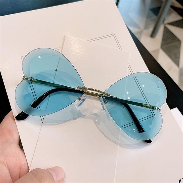 sunglasses unique rimless heart eyewear female frameless sun glasses ladies eyepiece women sunshade butterfly eyeglasses oculos, White;black 
sunglasses unique rimless heart eyewear female frameless sun glasses ladies eyepiece women sunshade butterfly eyeglasses oculos, White;black