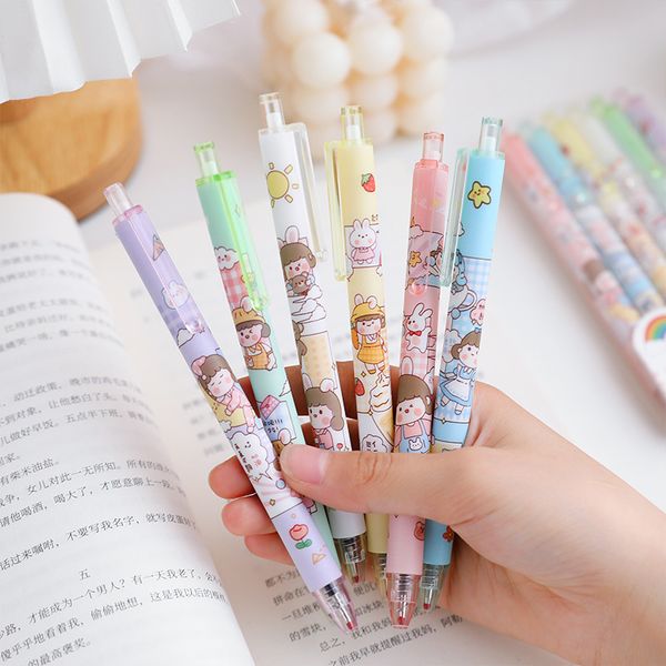 cartoon six push neutral pens in a box with large capacity 0.5mm bullet head can replace the core student signature pen
cartoon six push neutral pens in a box with large capacity 0.5mm bullet head can replace the core student signature pen