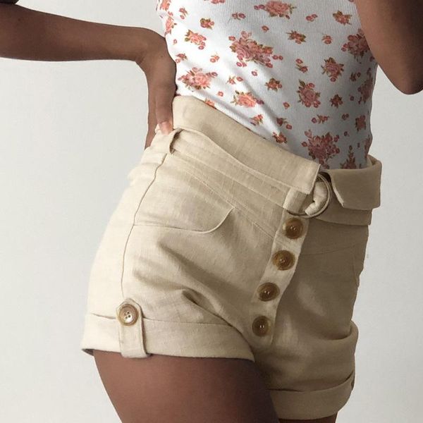 women summer short solid color pants high-waist button-open roll-up hem casual shorts with belt for girls khaki s/m/ women's, White;black
women summer short solid color pants high-waist button-open roll-up hem casual shorts with belt for girls khaki s/m/ women's, White;black