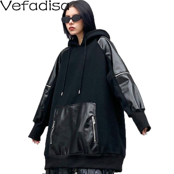 women's hoodies & sweatshirts vefadisa black zipper decoration pu patchwork women sweatshirt 2021 autumn winter fleece plus size hooded
women's hoodies & sweatshirts vefadisa black zipper decoration pu patchwork women sweatshirt 2021 autumn winter fleece plus size hooded