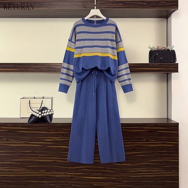 striped knit 2 piece set tracksuits fall winter women pullover sweater + drawstrings elastic wide leg pants suit female outfits women's, White;black
striped knit 2 piece set tracksuits fall winter women pullover sweater + drawstrings elastic wide leg pants suit female outfits women's, White;black
