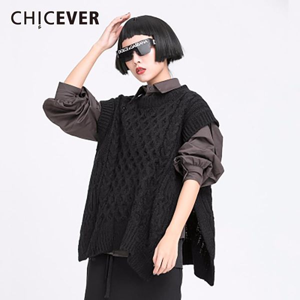 women's vests chicever korean sweater for women o neck sleeveless tank silde split sweaters female size casual clothes fashion 2021, Black;white
women's vests chicever korean sweater for women o neck sleeveless tank silde split sweaters female size casual clothes fashion 2021, Black;white