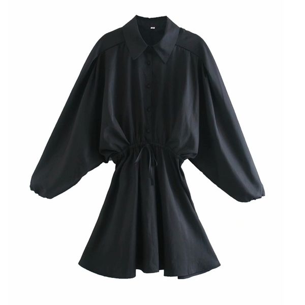 women summer solid shirts dress loose batwing sleeve drawstring bow tie fashion street female elegant mini dresses vestidos 210513, Black;gray
women summer solid shirts dress loose batwing sleeve drawstring bow tie fashion street female elegant mini dresses vestidos 210513, Black;gray