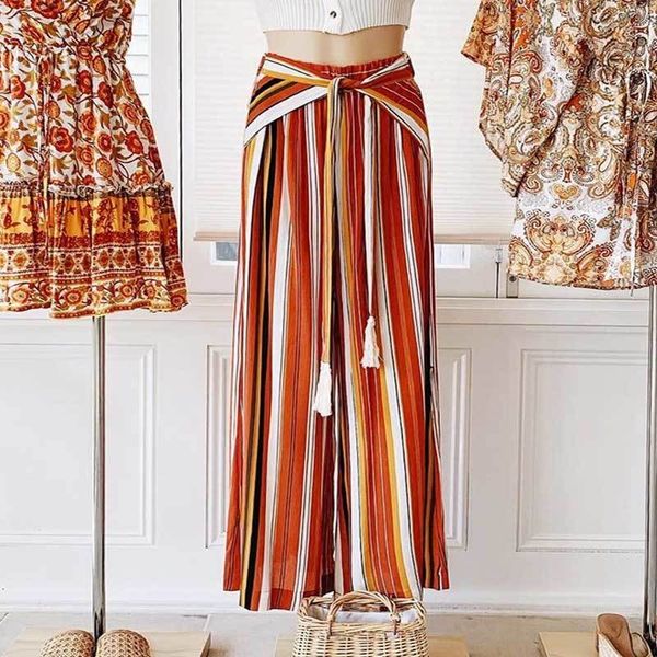 inspired striped wide leg streetwear women tassle summer pants cotton trousers 210412, Black;white
inspired striped wide leg streetwear women tassle summer pants cotton trousers 210412, Black;white