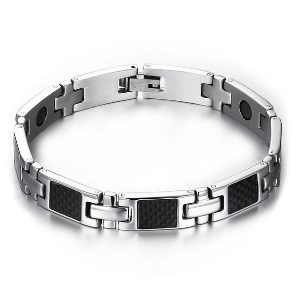 gray carbon fiber magnetic energy bracelet titanium steel silver colour bracelets personality for men jewelry sbrm-057 link, chain, Black
gray carbon fiber magnetic energy bracelet titanium steel silver colour bracelets personality for men jewelry sbrm-057 link, chain, Black