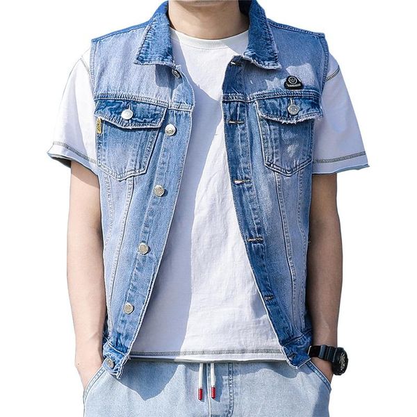 jeans brand casual sleeveless jacket men streetwear blue denim cardigans vest plus size 3xl cowboy waistcoat mens jackets men's vests, Black;white
jeans brand casual sleeveless jacket men streetwear blue denim cardigans vest plus size 3xl cowboy waistcoat mens jackets men's vests, Black;white