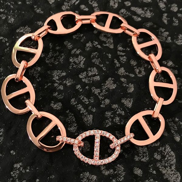 s925 sterling silver sailor link buckle pig nose bracelet personality versatile fashion luxury brand monaco jewelry gift for girlfriend, Black 
s925 sterling silver sailor link buckle pig nose bracelet personality versatile fashion luxury brand monaco jewelry gift for girlfriend, Black