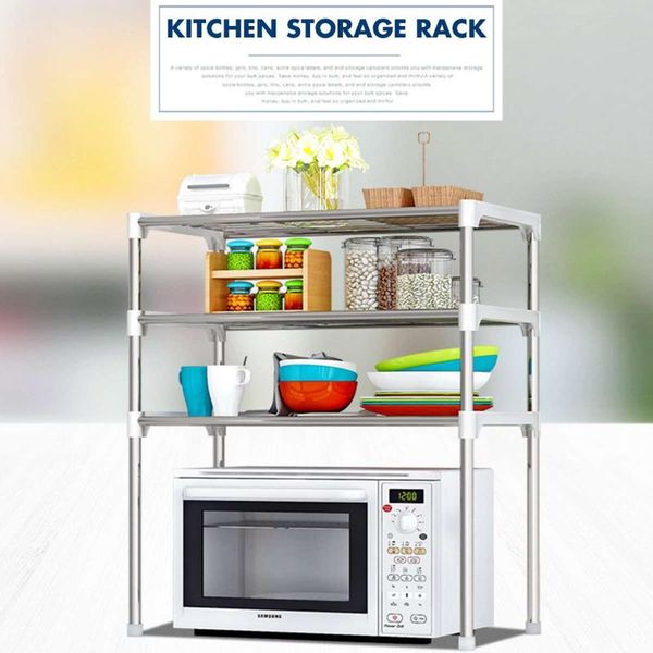 kitchen storage & organization stainless steel adjustable multifunctional microwave oven shelf rack standing 3-tier holders
kitchen storage & organization stainless steel adjustable multifunctional microwave oven shelf rack standing 3-tier holders