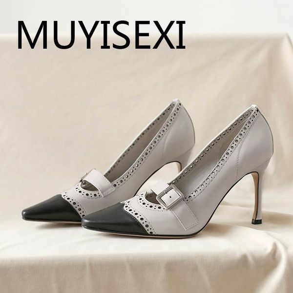 dress shoes retro women pumps 9cm high heel pointed toe genuine leather spring fashion office work carved hollow mil06 muyisexi, Black
dress shoes retro women pumps 9cm high heel pointed toe genuine leather spring fashion office work carved hollow mil06 muyisexi, Black
