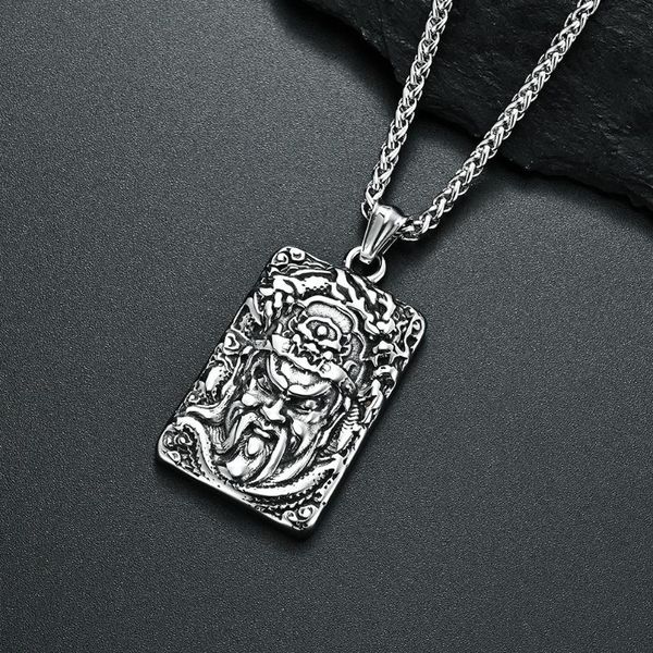 pendant necklaces retro titanium steel old guan yunchang domineering men's pendant, righteous yuguan second master, Silver
pendant necklaces retro titanium steel old guan yunchang domineering men's pendant, righteous yuguan second master, Silver