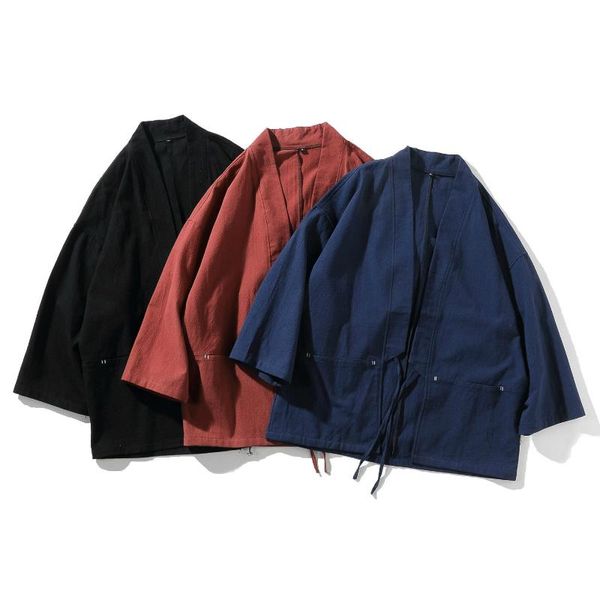 men cotton linen harajuku kimono 2021 spring mens vintage loose shirts male summer chinese style belt cardigan streetwear men's casual, White;black
men cotton linen harajuku kimono 2021 spring mens vintage loose shirts male summer chinese style belt cardigan streetwear men's casual, White;black