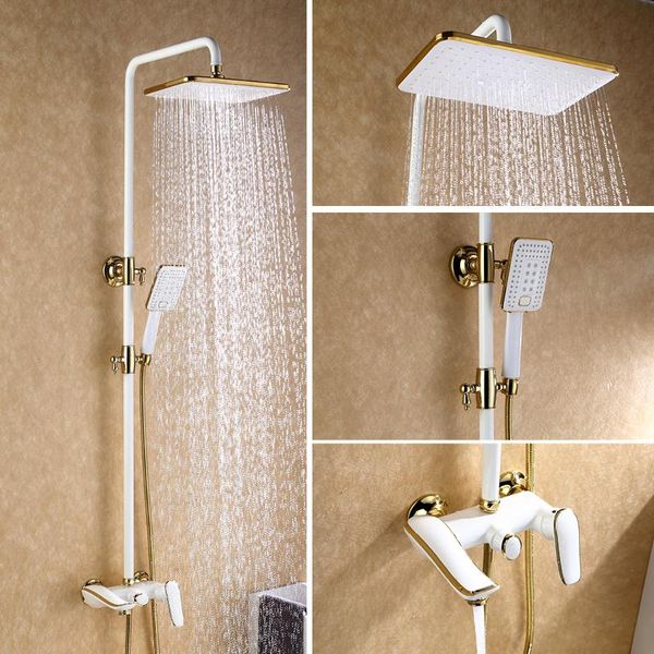 boonion white-gold brass luxury multi-function shower faucets bathroom set diverter mixer valve and coldsystem sets
boonion white-gold brass luxury multi-function shower faucets bathroom set diverter mixer valve and coldsystem sets