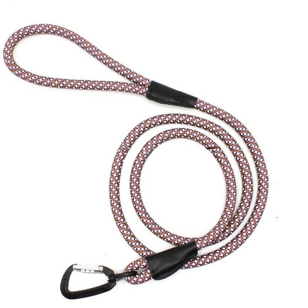 dog leash black nylon rope reflective for night walk hiking pet harness collars & leashes