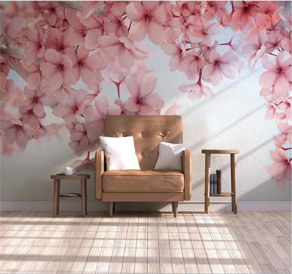 customized home background wall paper mural modern beautiful cherry blossom pink flower decoration painting wallpapers
customized home background wall paper mural modern beautiful cherry blossom pink flower decoration painting wallpapers