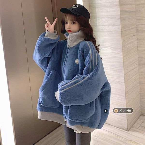 women's jackets plush and thickened lamb coat women's ins trendy spring season versatile 2021 net red loose stand collar, Black;brown
women's jackets plush and thickened lamb coat women's ins trendy spring season versatile 2021 net red loose stand collar, Black;brown