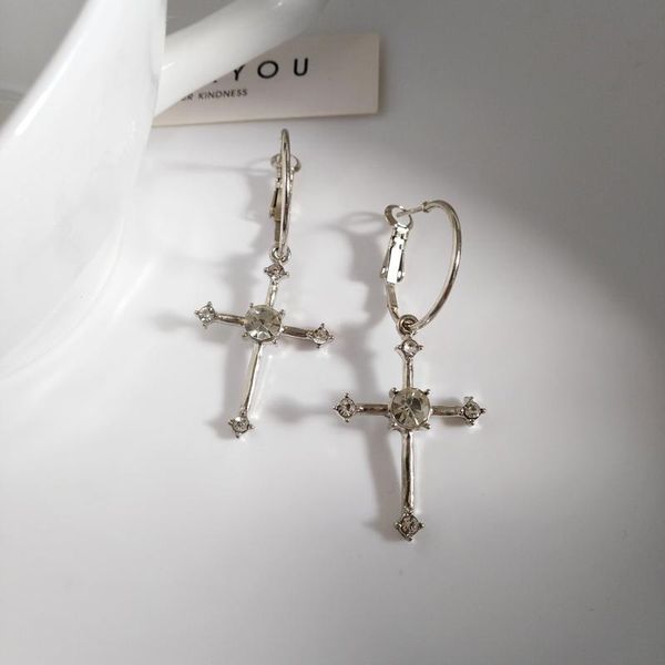 dangle & chandelier simple fashion zircon cross metal earrings ladies gothic trend casual accessories jewelry, Silver
dangle & chandelier simple fashion zircon cross metal earrings ladies gothic trend casual accessories jewelry, Silver