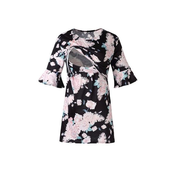 women's t-shirt 2021 european and american style printed short-sleeved breastfeeding top, White
women's t-shirt 2021 european and american style printed short-sleeved breastfeeding top, White