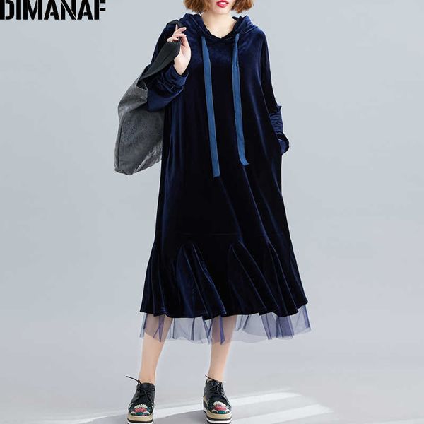 plus size women dress autumn winter velvet hooded fashion lady vestidos spliced mesh female clothing casual loose 210531, Black;gray
plus size women dress autumn winter velvet hooded fashion lady vestidos spliced mesh female clothing casual loose 210531, Black;gray