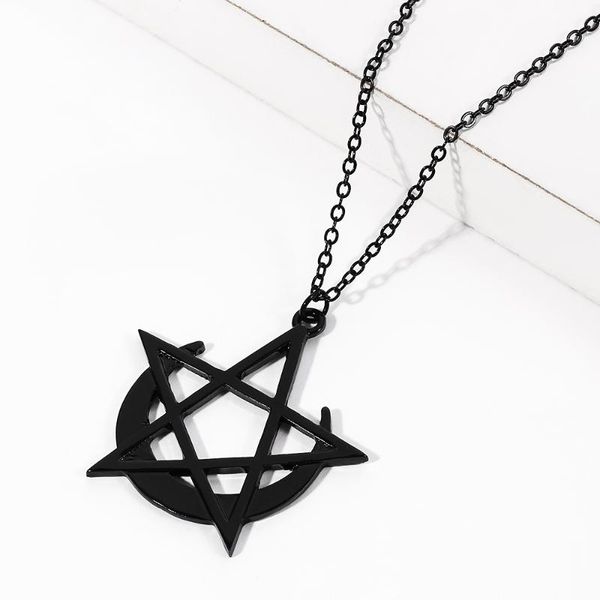 pendant necklaces neo-gothic star moon black necklace antiquity amulet strange witchcraft ethnic for women man punk jewelry, Silver
pendant necklaces neo-gothic star moon black necklace antiquity amulet strange witchcraft ethnic for women man punk jewelry, Silver
