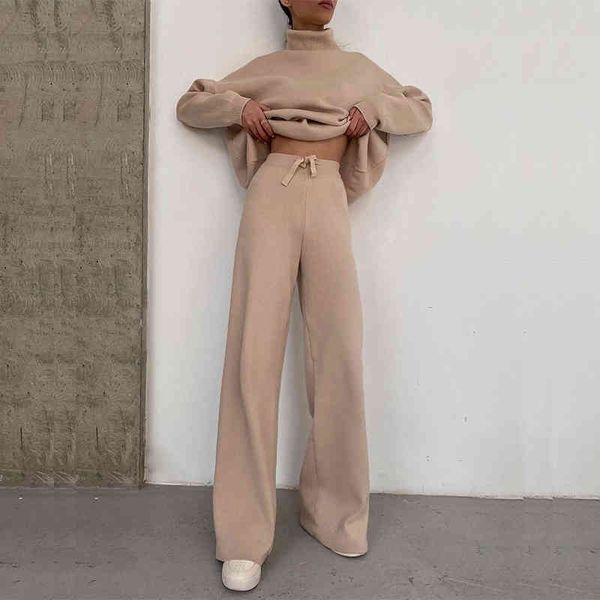 women's two piece pants autumn winter fashion turtleneck and high waist suits elegant long sleeve pullover outfits women casual set mx, White
women's two piece pants autumn winter fashion turtleneck and high waist suits elegant long sleeve pullover outfits women casual set mx, White