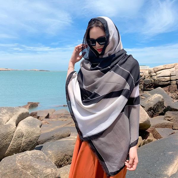 scarves 2021 90x180cm twill cotton pareo beach cover-ups women large dress bikini bathing swimwear cover up sarong wrap scarf, Blue;gray
scarves 2021 90x180cm twill cotton pareo beach cover-ups women large dress bikini bathing swimwear cover up sarong wrap scarf, Blue;gray