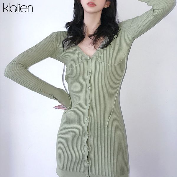 Autumn Fashion Elegant Solid Rib Knitted Women Mini Dress Casual Street Long Sleeve V neck Slim Female Dress 2021 NewPlus size clothes, Black
Autumn Fashion Elegant Solid Rib Knitted Women Mini Dress Casual Street Long Sleeve V neck Slim Female Dress 2021 NewPlus size clothes, Black