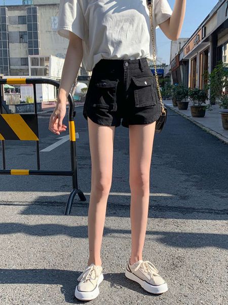 women's jeans high waist denim shorts women 2021 summer small pocket wash korean version slim tooling pants 4l9u, Blue
women's jeans high waist denim shorts women 2021 summer small pocket wash korean version slim tooling pants 4l9u, Blue